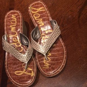 SAM EDELMAN wedge dressy flip flops